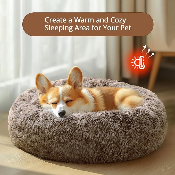JOLLYVOGUE Calming Dog Bed Large Size Dog, Anti-Anxiety Donut Large Pet Bed - Image 4