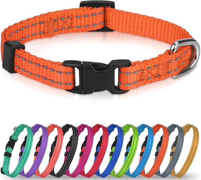 Joytale Small Dog Collar, Reflective and Adjustable Nylon Collar by Joytale