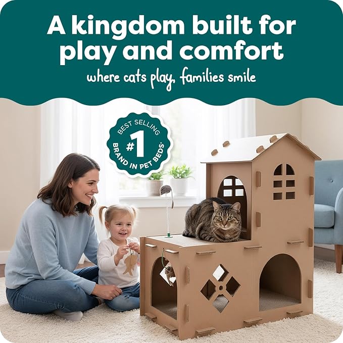 FurHaven Farmhouse Multi-Level Cardboard Cat House - Image 2