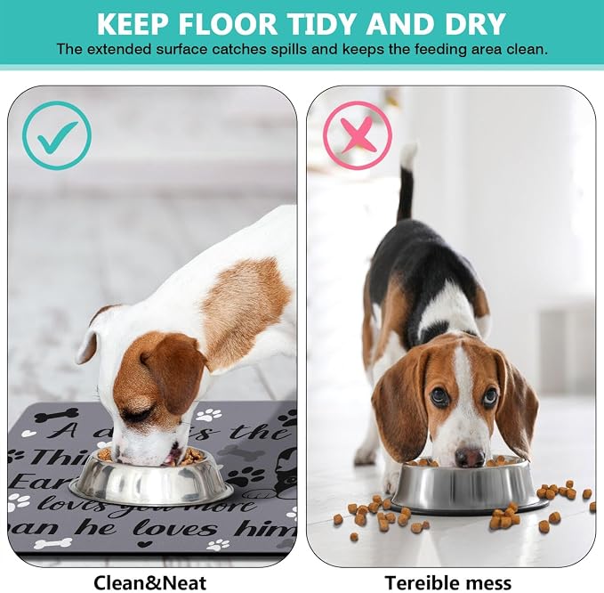 Pet Feeding Mat for Floors Waterproof Dog Mat for Food and Water Absorbent - Image 5