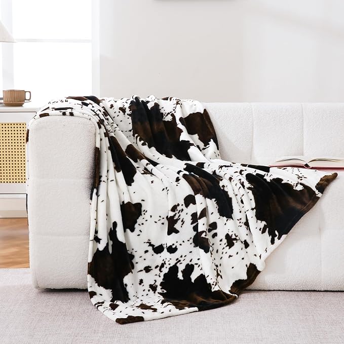 Bnuitland Cow Printed Fleece Flannel Throw Blanket, 300 GSM Double Sided Fuzzy - Image 5