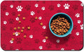 Dog Food Mat, Absorbent Water Bowl Mats Cat Pet Feeding Placemats Red 12 * 20 by Zoeeya