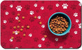 Dog Food Mat, Absorbent Water Bowl Mats Cat Pet Feeding Placemats Red 16 * 24 by Zoeeya