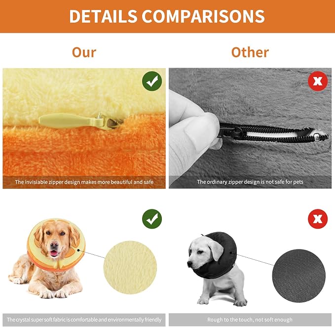 IEUUMLER Inflatable Recovery Dog Collar, Protective Donut Cone, Adjustable Soft - Image 6