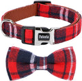 Faleela Soft &Comfy Christmas Bowtie Dog Collar, Detachable and Adjustable Bow by Faleela