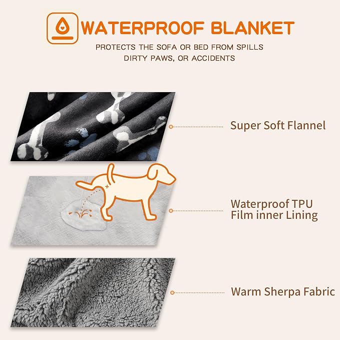 Waterproof Dog Blankets Pet Blanket, Soft Fluffy Sofa Car Bed Protector - Image 3