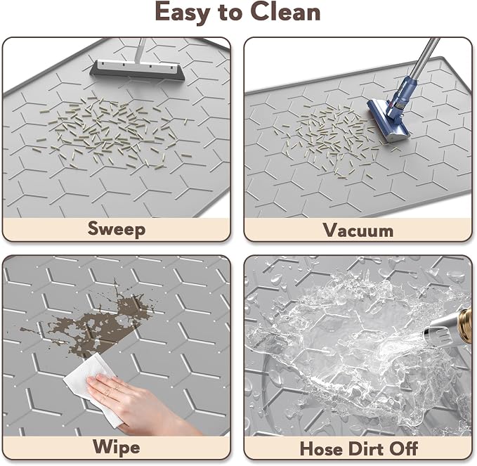 Cat Mat for Litter Box, Large 34" X 22" Cat Litter Mat, Waterproof Silicone Pad - Image 5