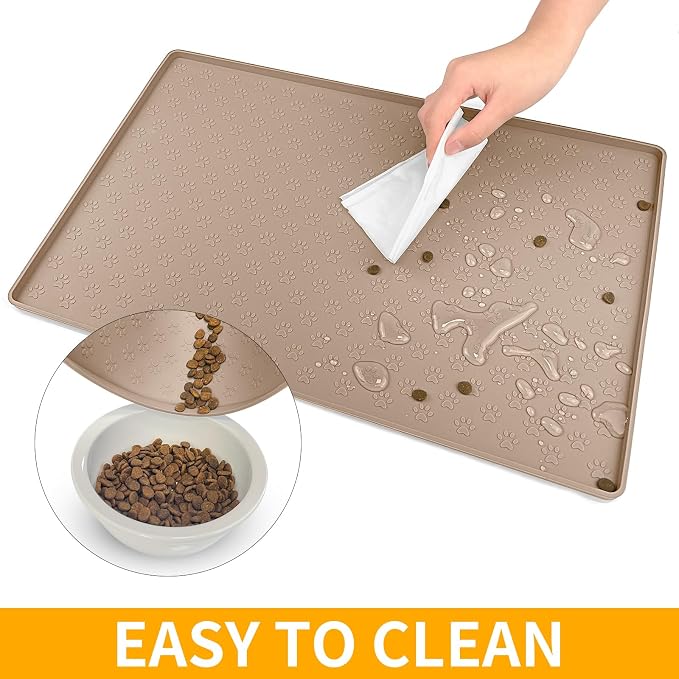 Ptlom Silicone Dog Food Mat Waterproof Pet Feeding Mat - Image 7