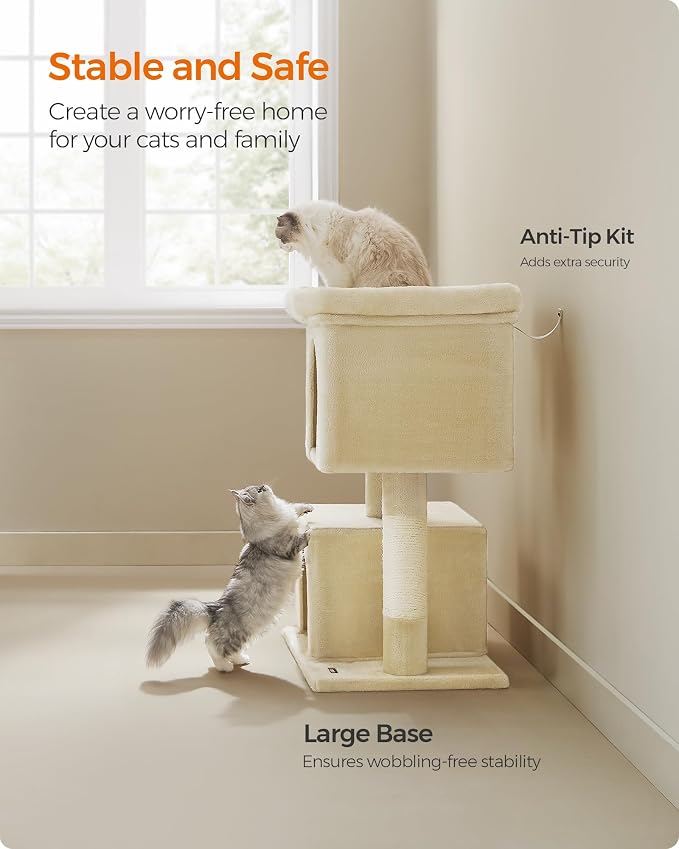 Feandrea Cat Tree, 40.6-Inch Cat Tower, Plush Condo - Image 8