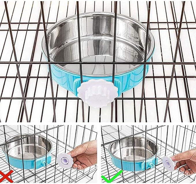 Stainless Steel Removable Pet Food Bowl, Anti-overturn Water Feeder Container - Image 4