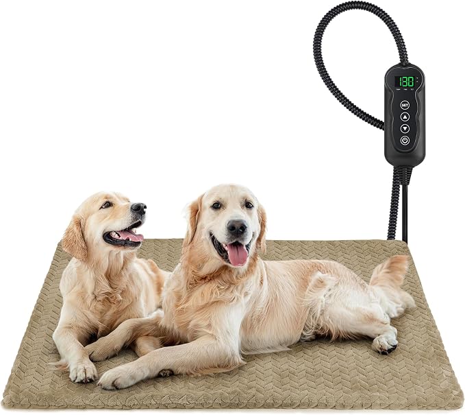GASUR Heated Cat Bed, Waterproof Cat Heating Pad Indoor w/Timer, Temp by GASUR