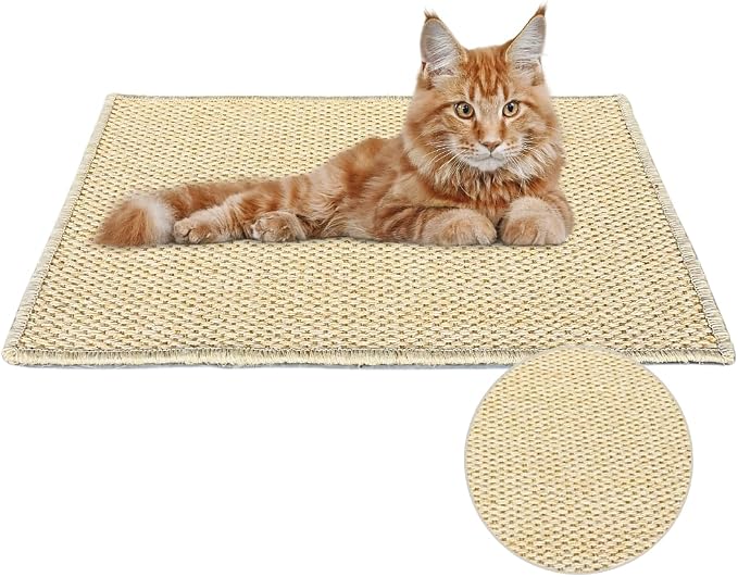 Premium Brazilian Cat Scratcher Mat – 24'' x 16'' Natural Fiber 100% Sisal by TheSisalanaCollection