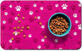 Dog Food Mat, Absorbent Water Bowl Mats Cat Pet Feeding Placemats Pink 16 * 24 by Zoeeya