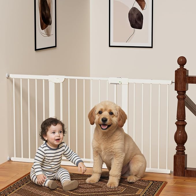 29.5-59.8" Magnetic Baby Gate for Stairs, Baby Safety Essentials, Auto Close by Mutak