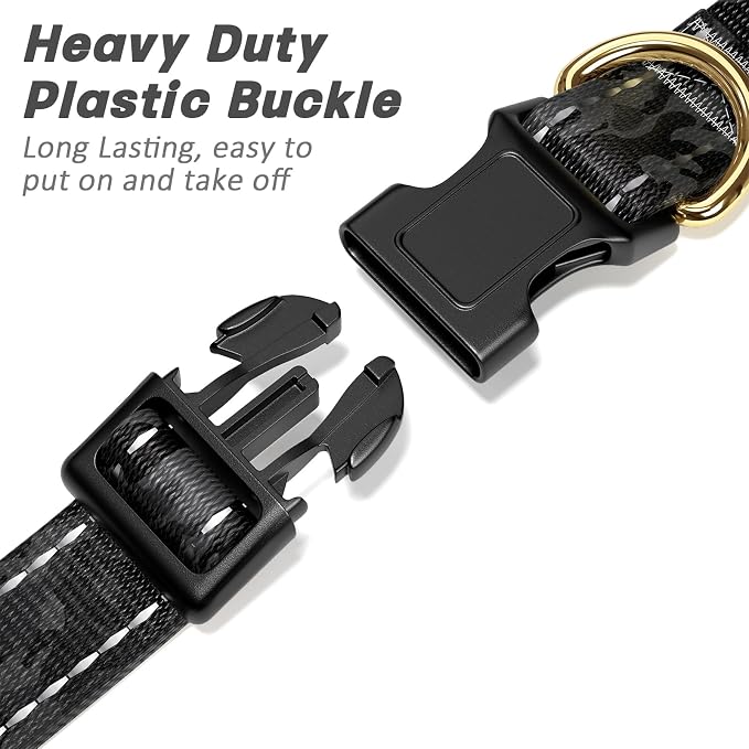 Reflective Dog Collar for Large Dogs, Cute Camouflage Adjustable Heavy-Duty - Image 4