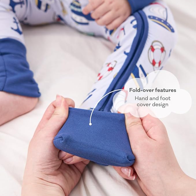 pureborn Baby Infant Boys Girls Sleeper Snug Fit Viscose from Bamboo Pajamas - Image 6