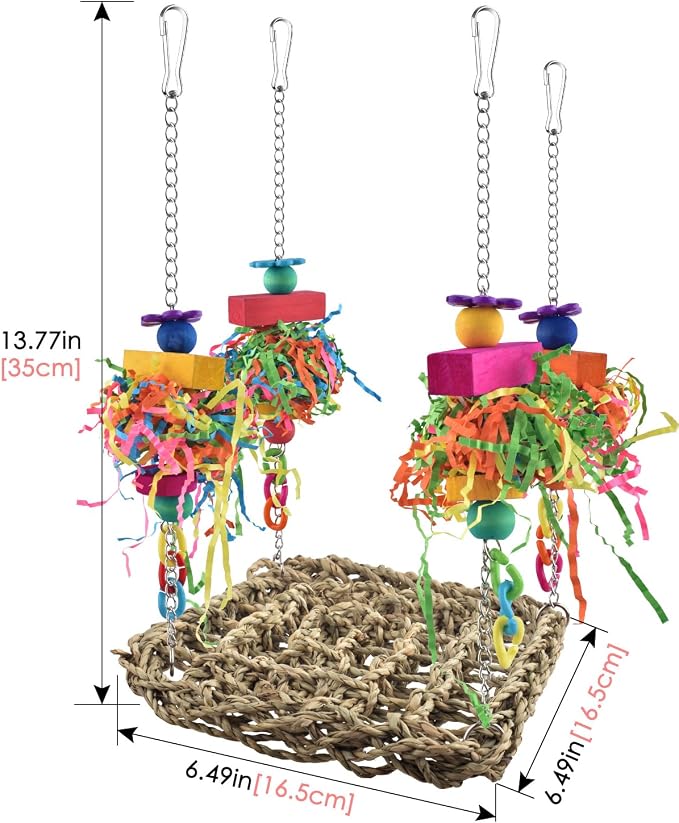 KATUMO Conure Toys, Bird Grass Swing Mat Parrot Climbing Hammock - Image 7