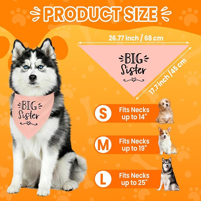 Big Sister Dog Bandanas, Pet Dog Triangle Scarf - Image 3