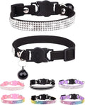 Cat Collars for Girl Cats with Rhinestone Soft Velvet, Breakaway Cat Collars by Aecllcea