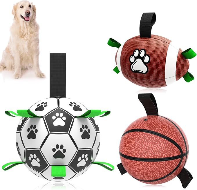 QDAN Dog Soccer Ball Football Basketball Set by QDAN