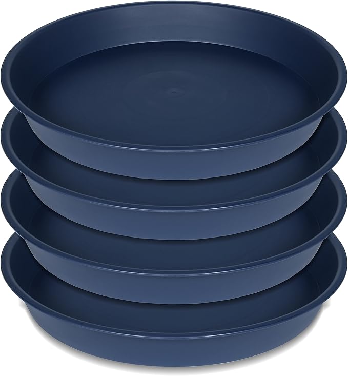 4 Pack of 16 inch Plant Saucer, Heavy Duty Round Plant Trays by Bleuhome