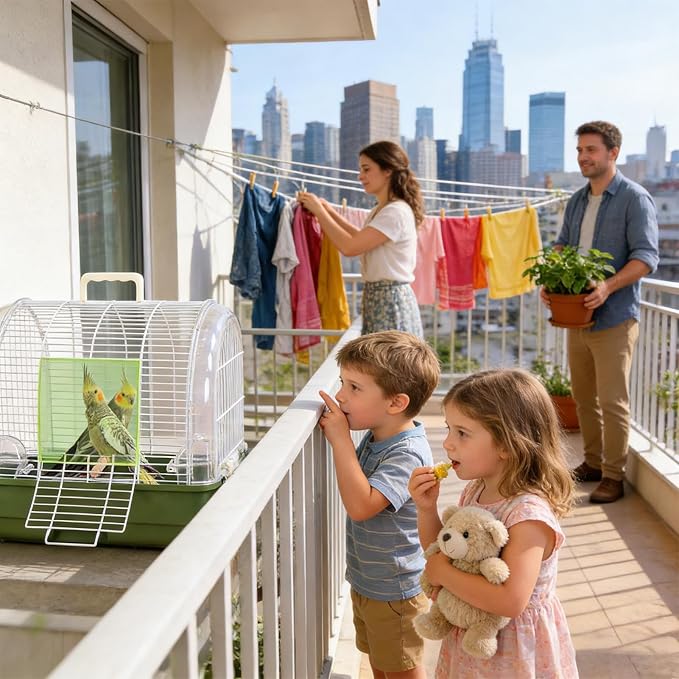 Small Bird Cage, Transparent Bird Travel Carrier, Full View Cockatiel Cage - Image 2