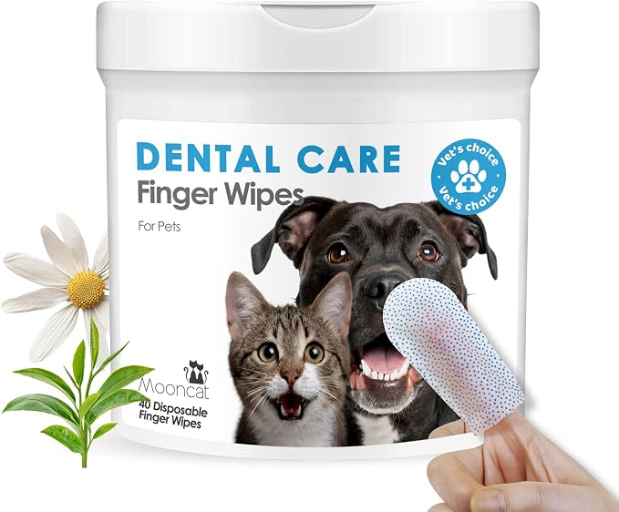 Mooncat Dental Finger Wipes for Dogs & Cats by Mooncat