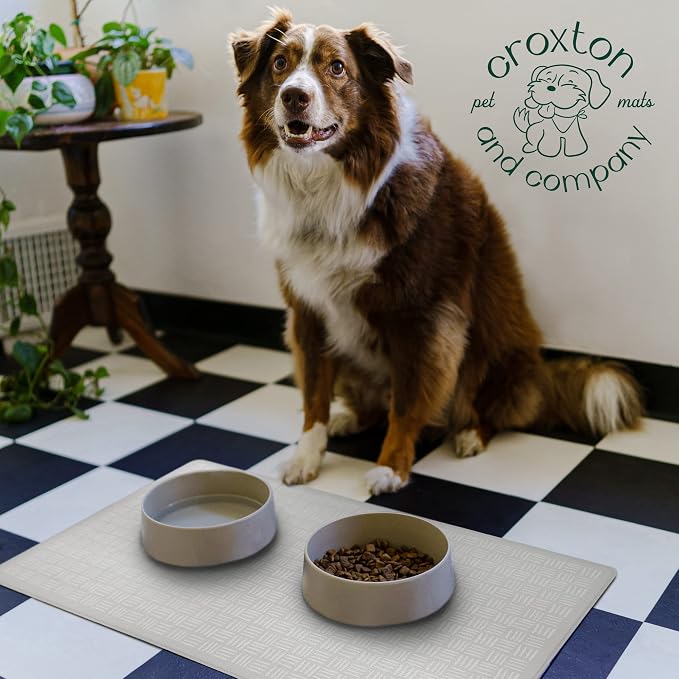 CROXTON & CO. Non-Slip Faux Leather Pet Feeding Mat - Image 6