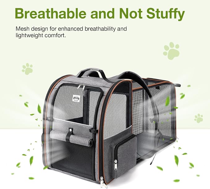 Lekebobor Extra Large Cat Backpack Carrier Expandable Pet Carrier Backpack - Image 5