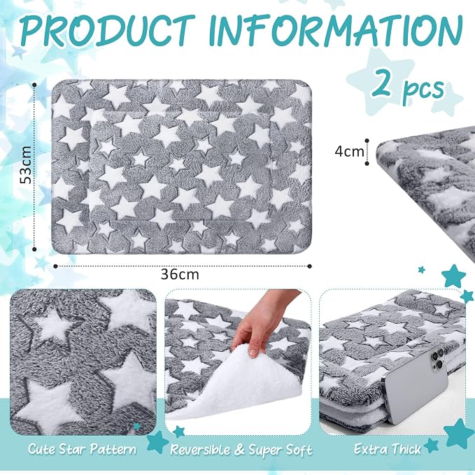 VitalCozy 2 Pack Self Warming Cat Mat Self Heating Pad Bed Reversible Machine - Image 2