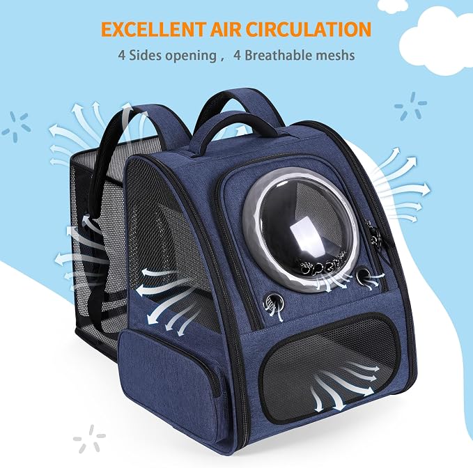 Bubble Cat Backpack Carrier, Expandable Cat Carrier Backpack, Breathable Pet - Image 5