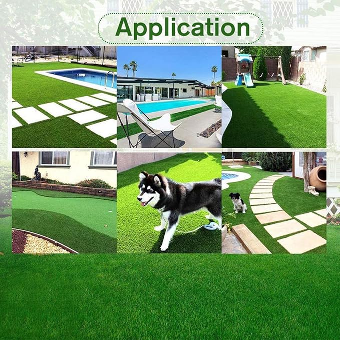 Artificial Grass Rug Outdoor Indoor 1FTX44FT Fake Grass Carpet Green Synthetic - Image 9