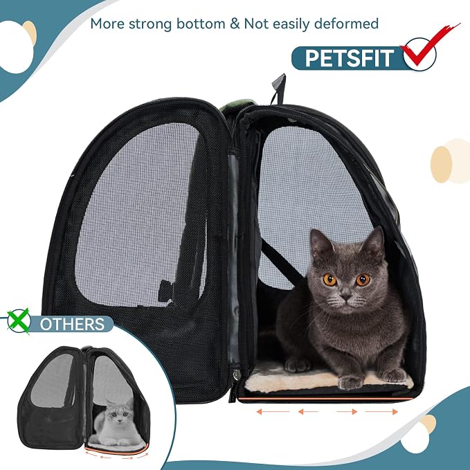 Petsfit Cat Backpack Carrier, Dog Carrier Backpacks Expandable - Image 3