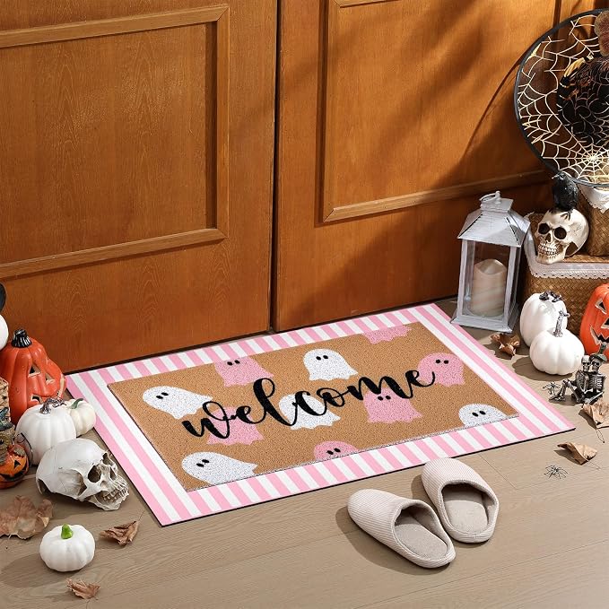 Tinideya 2 Pcs Door Mat Welcome Non Slip Coir Mats Floor Layering Doormats - Image 3