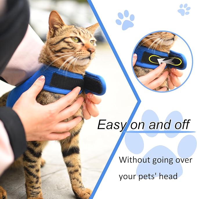 Cat Harness and Leash for Walking Escape Proof Breathable Mesh Fabric, Solid - Image 6