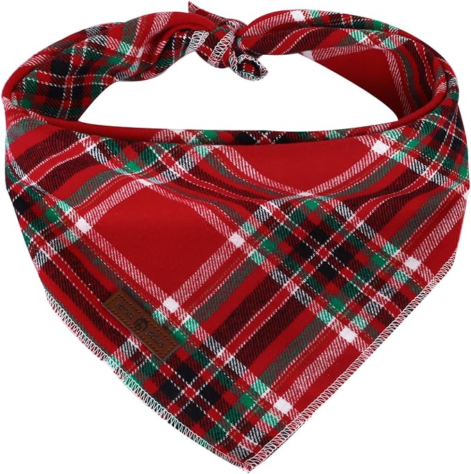 Lionet Paws Christmas Dog Bandana Washable Cotton Handkerchief Scarf Triangle by lionetpaws