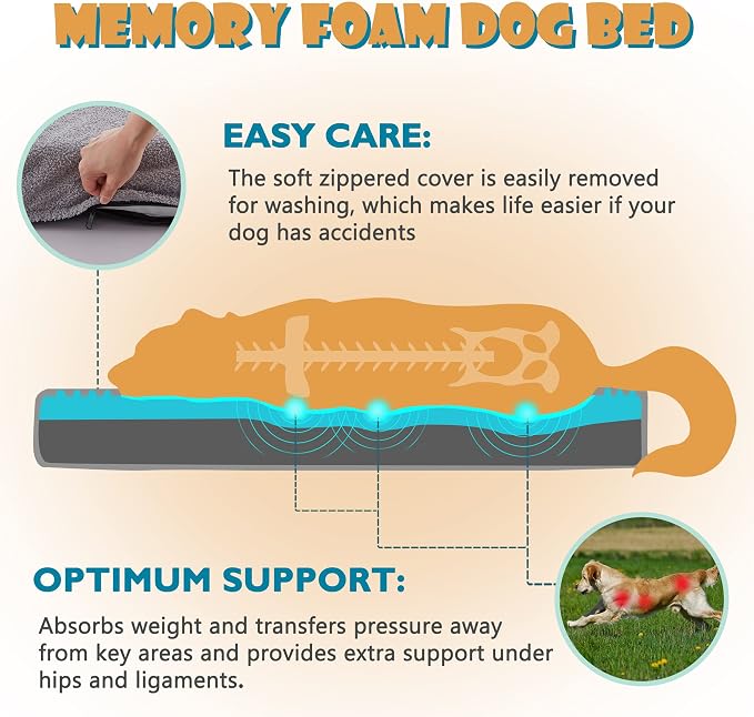Memory Foam Large Dog Bed, Cooling Dog Beds - Image 2