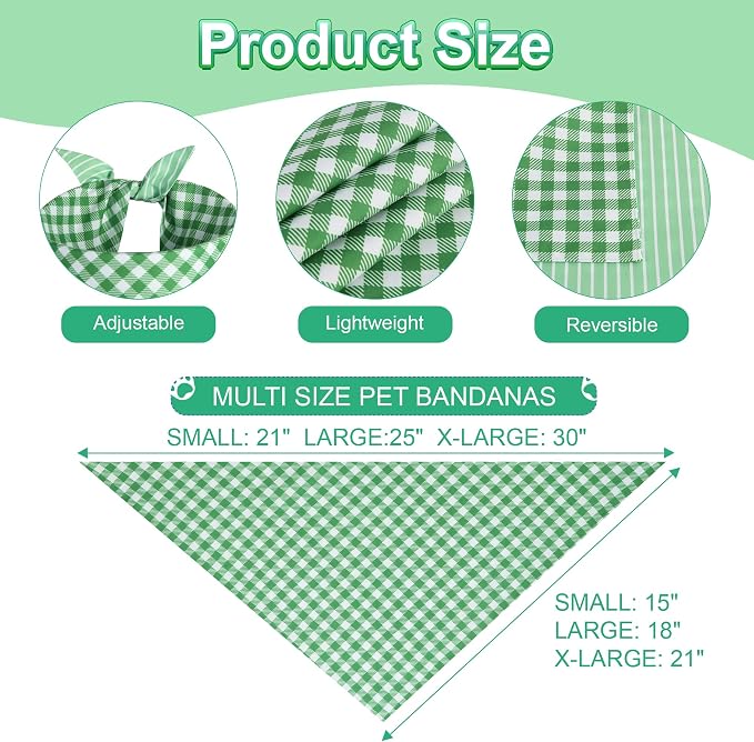 Dog Bandana Green XLarge 1PCS, Summer Spring Scarf - Image 3