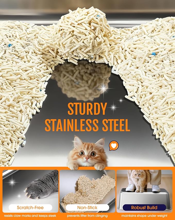 Cat Litter Box - Stainless Steel Litter Box - Image 4