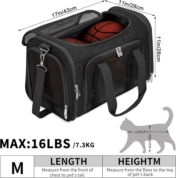 Soft-Sided Cat/Dog/Pet Carrier, Collapsible Pets Travel Carriers - Image 3