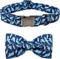 Elegant Little Tail Shark Print Adjustable Bowtie Collar by Elegantlittletail
