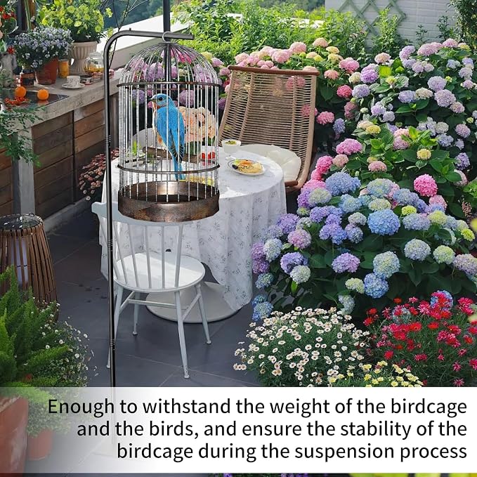 TBTFW 67 Inch High Hanging Bird Cage Stand, Bird Feeder Stand - Image 5