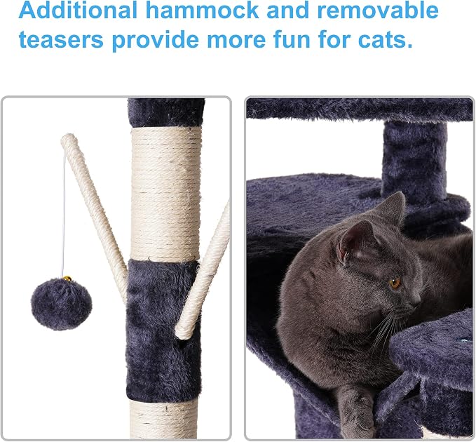 Hey-brother Cat Tree, 71 inches XL Large Cat Tower - Image 4
