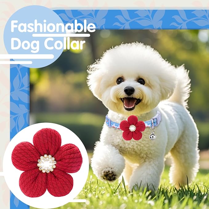Medium Dog Collar with Flower, Dog Collars - Image 3