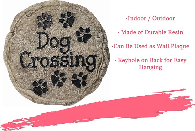 Spoontiques - Garden Décor - Dog Crossing Stepping Stone - Decorative Stone - Image 6