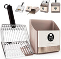 Cat Litter Scooper with Holder, Metal Litter Scoop Includes Portable Small by XIAOXINGYUN