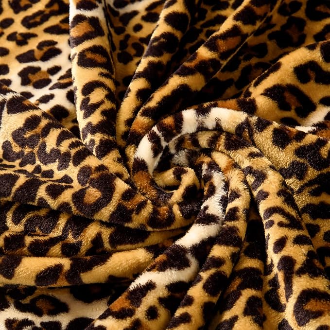Bnuitland Leopard Print Fleece Flannel Throw Blanket, 300 GSM Double Sided - Image 5