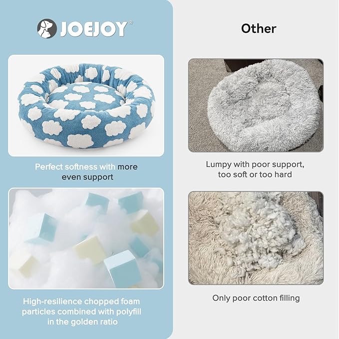 JOEJOY Donut Small Dog Bed, Round Cat Beds - Image 4