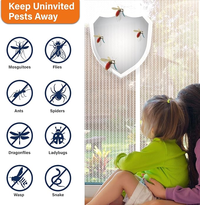 Magnetic Screen Door, Self Sealing Magnets, Easy Install Screen Doors - Image 4