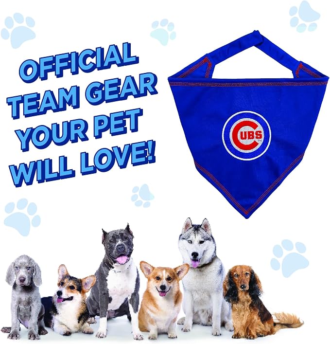 Pets First MLB Chicago Cubs TIE Bandana, Large/X-Large. Dog Bandana Scarf Bib - Image 6